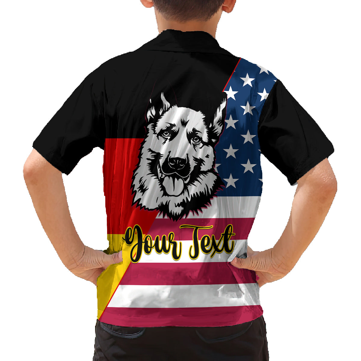Personalised German American Heritage Day Kid Hawaiian Shirt German Shepherd Dog - Wonder Print Shop