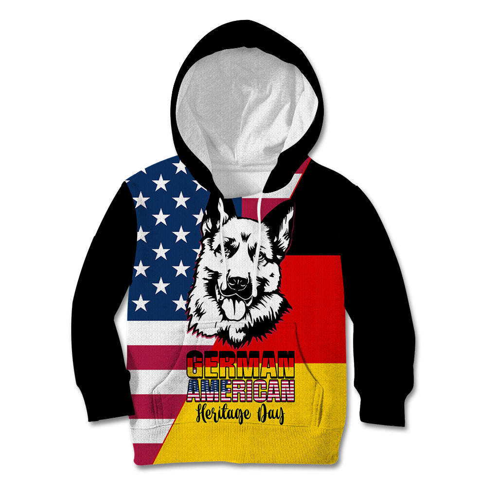 Personalised German American Heritage Day Kid Hoodie German Shepherd Dog - Wonder Print Shop