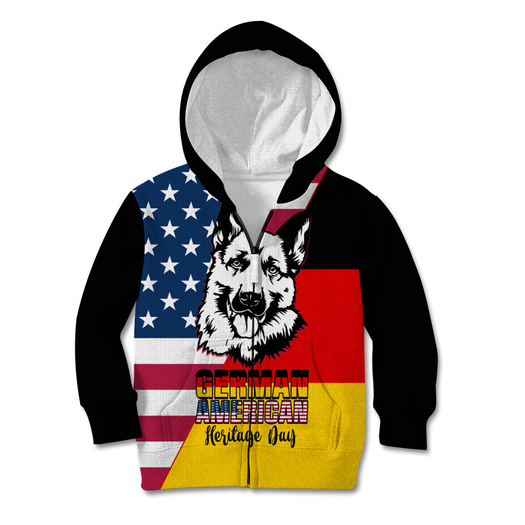 Personalised German American Heritage Day Kid Hoodie German Shepherd Dog - Wonder Print Shop
