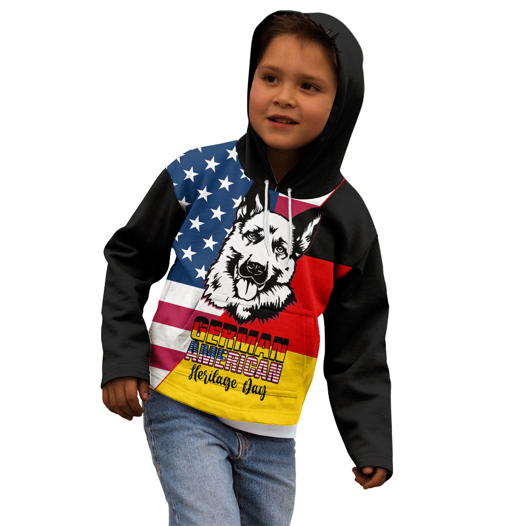 Personalised German American Heritage Day Kid Hoodie German Shepherd Dog - Wonder Print Shop