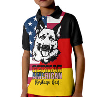 Personalised German American Heritage Day Kid Polo Shirt German Shepherd Dog - Wonder Print Shop