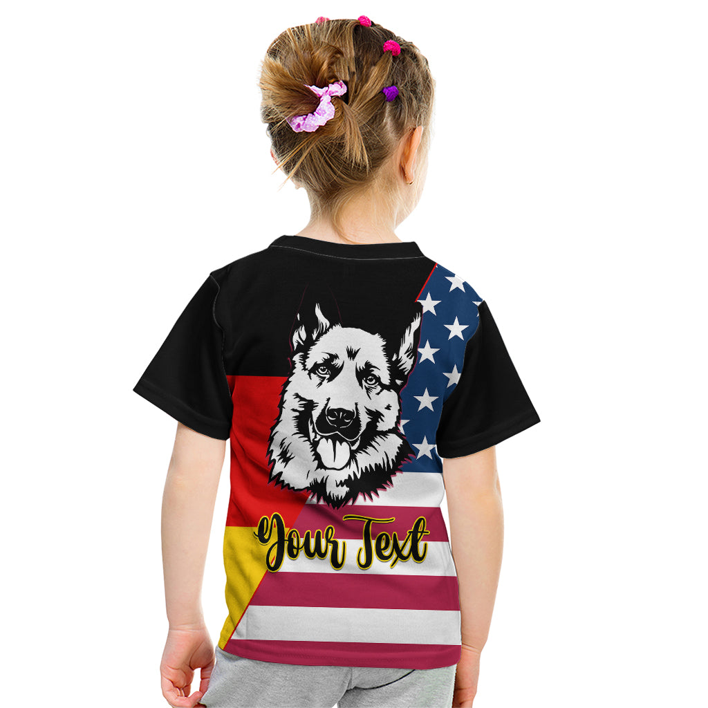 Personalised German American Heritage Day Kid T Shirt German Shepherd Dog - Wonder Print Shop