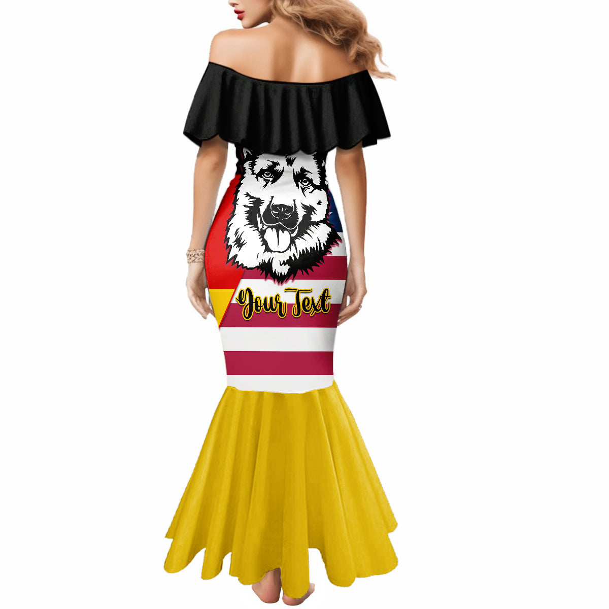 Personalised German American Heritage Day Mermaid Dress German Shepherd Dog - Wonder Print Shop