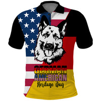 Personalised German American Heritage Day Polo Shirt German Shepherd Dog - Wonder Print Shop