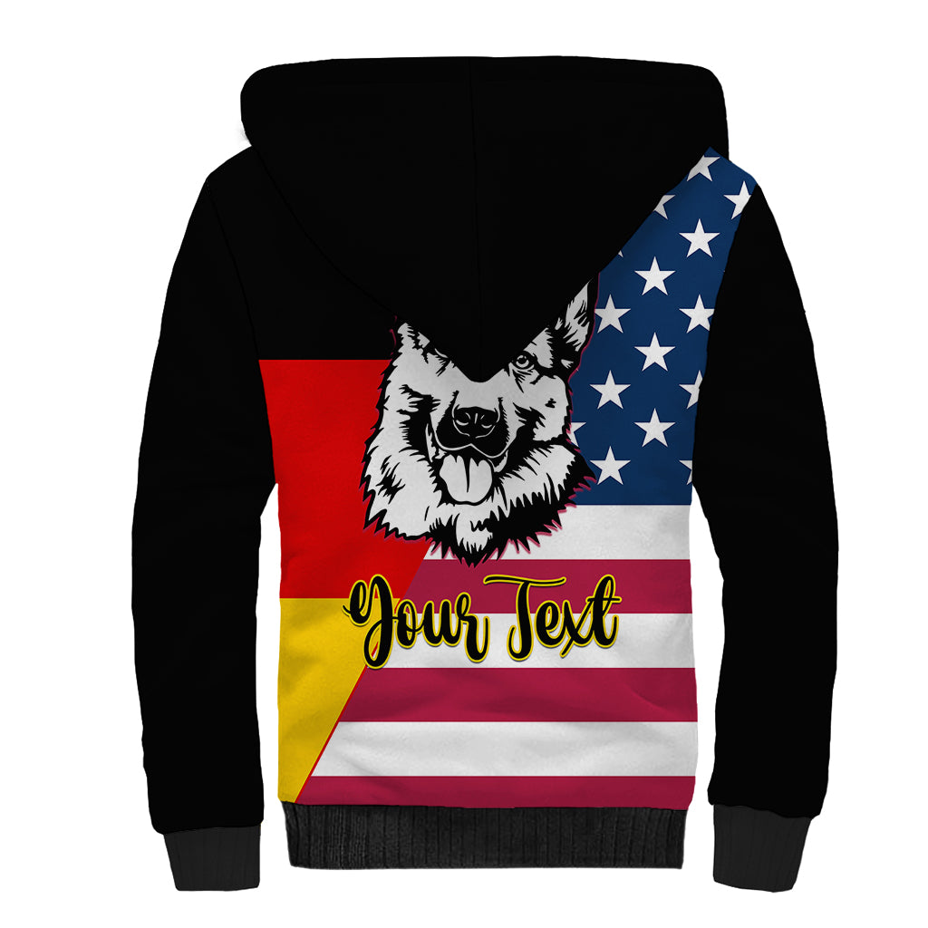 Personalised German American Heritage Day Sherpa Hoodie German Shepherd Dog - Wonder Print Shop