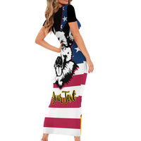 Personalised German American Heritage Day Short Sleeve Bodycon Dress German Shepherd Dog - Wonder Print Shop