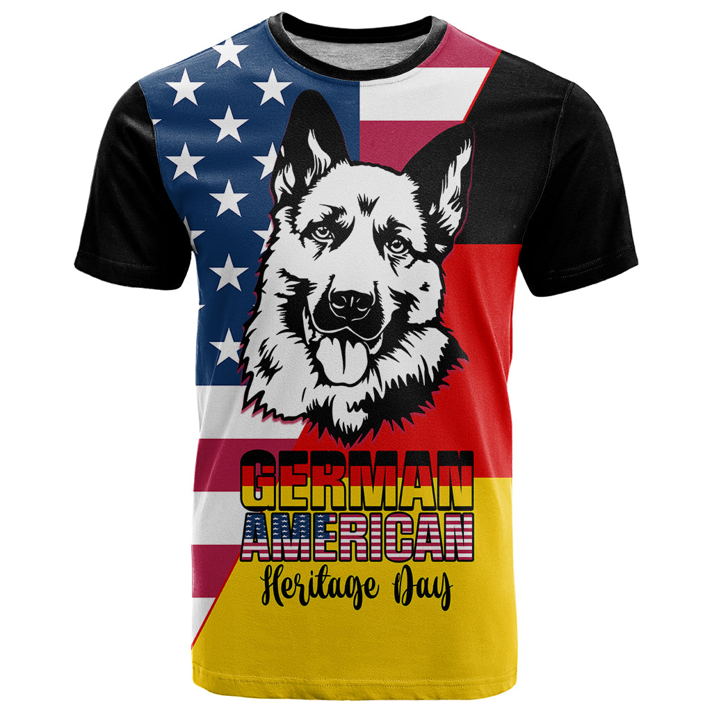 Personalised German American Heritage Day T Shirt German Shepherd Dog - Wonder Print Shop