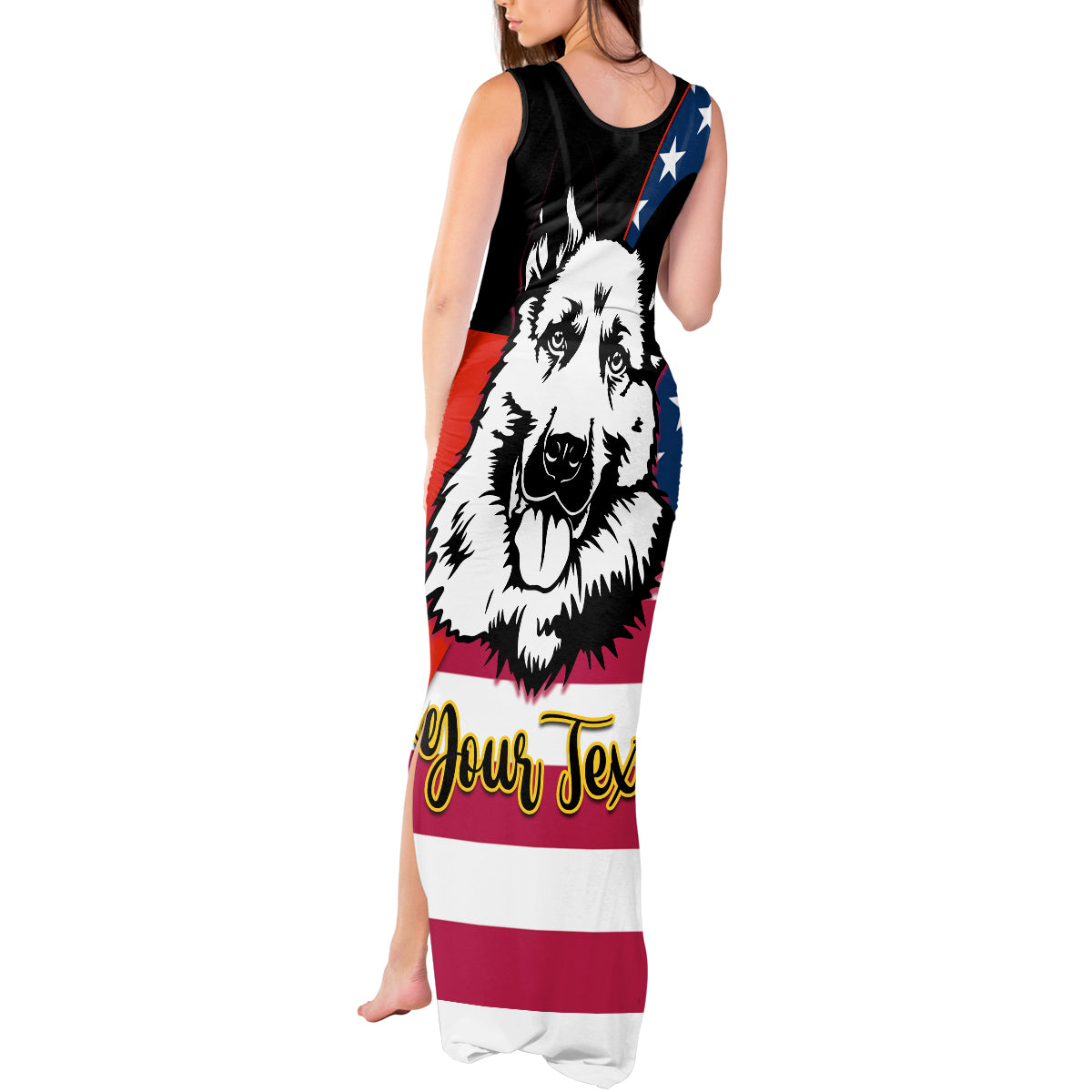 Personalised German American Heritage Day Tank Maxi Dress German Shepherd Dog - Wonder Print Shop