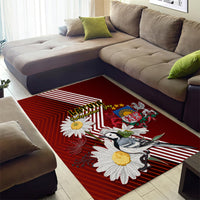 Latvia Independence Day Area Rug Latvijas White Wagtail With Daisy Flowers - Wonder Print Shop