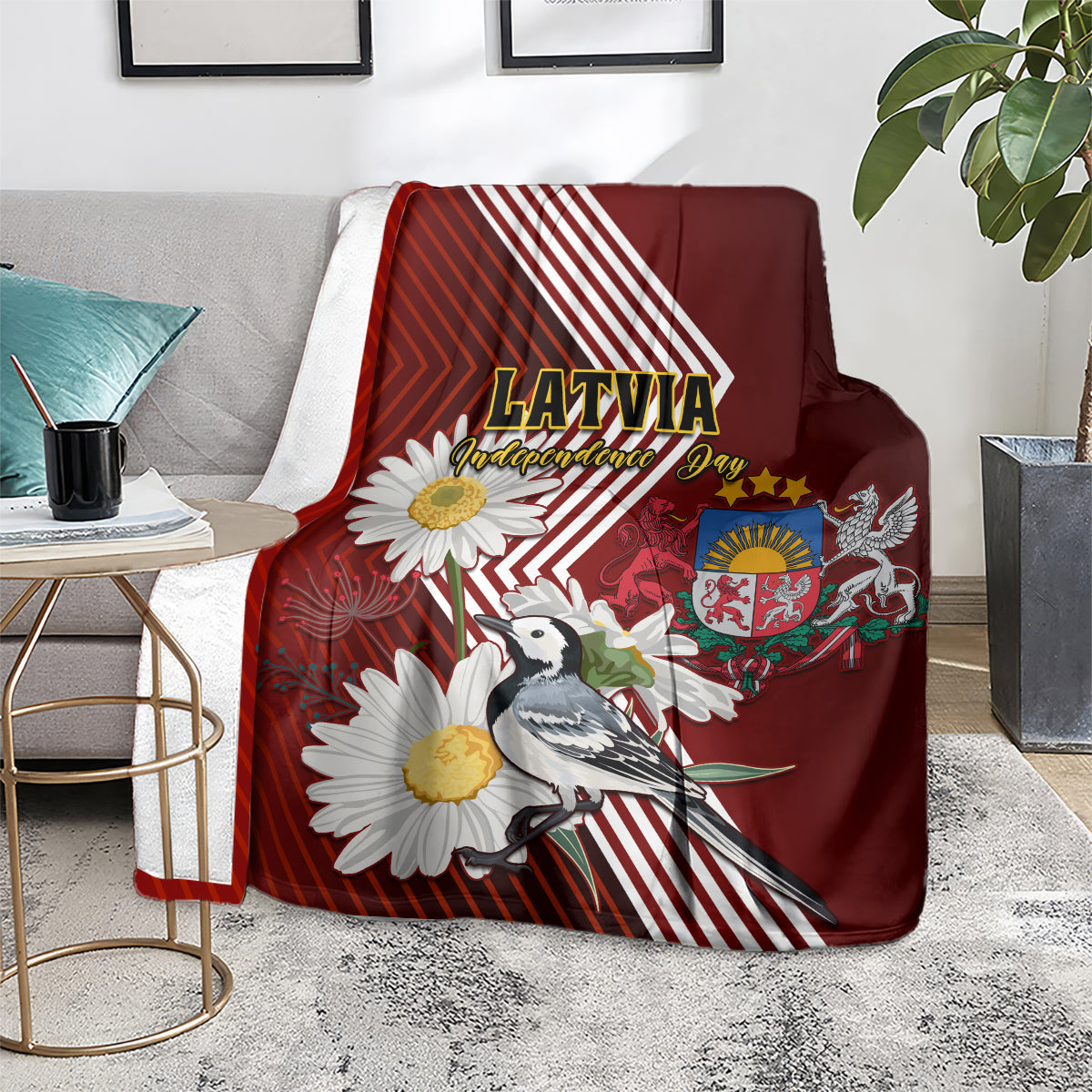 latvia-independence-day-blanket-latvijas-white-wagtail-with-daisy-flowers