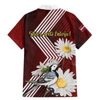 Latvia Independence Day Family Matching Mermaid Dress and Hawaiian Shirt Latvijas White Wagtail With Daisy Flowers - Wonder Print Shop