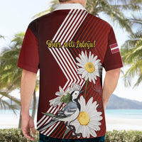 Latvia Independence Day Hawaiian Shirt Latvijas White Wagtail With Daisy Flowers - Wonder Print Shop