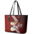 Latvia Independence Day Leather Tote Bag Latvijas White Wagtail With Daisy Flowers - Wonder Print Shop