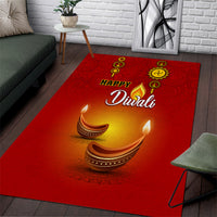 Diwali Festival Area Rug Diya With Paisley Pattern - Wonder Print Shop