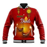 Personalised Diwali Festival Baseball Jacket Diya With Paisley Pattern - Wonder Print Shop