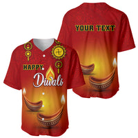 Personalised Diwali Festival Baseball Jersey Diya With Paisley Pattern - Wonder Print Shop