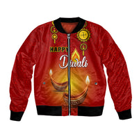 Personalised Diwali Festival Bomber Jacket Diya With Paisley Pattern - Wonder Print Shop