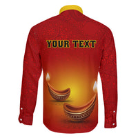 Personalised Diwali Festival Family Matching Long Sleeve Bodycon Dress and Hawaiian Shirt Diya With Paisley Pattern - Wonder Print Shop