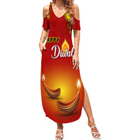 Personalised Diwali Festival Family Matching Summer Maxi Dress and Hawaiian Shirt Diya With Paisley Pattern - Wonder Print Shop