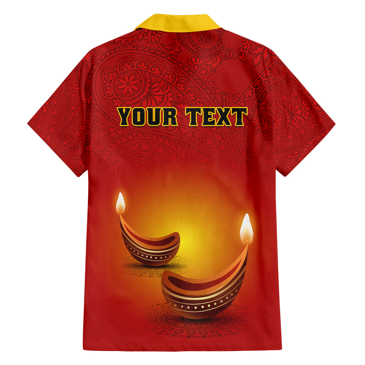 Personalised Diwali Festival Family Matching Tank Maxi Dress and Hawaiian Shirt Diya With Paisley Pattern - Wonder Print Shop