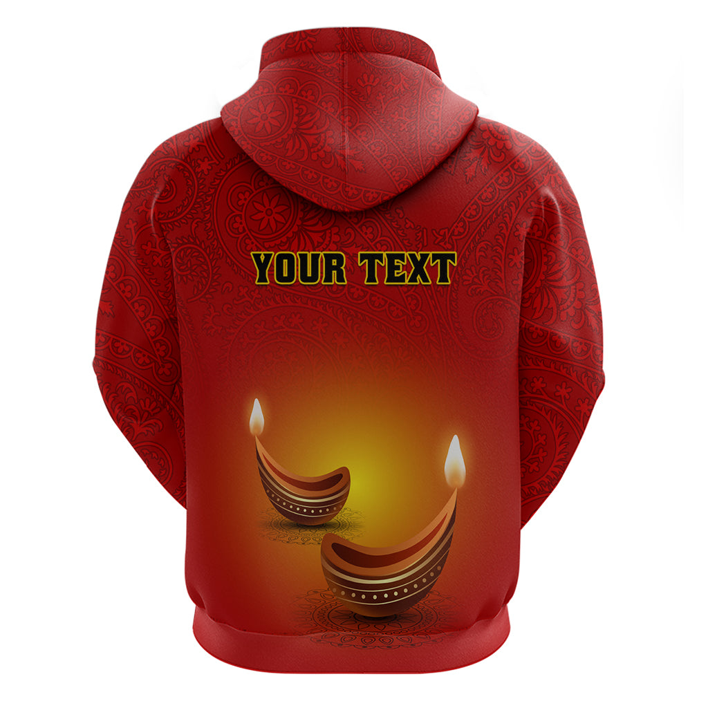 Personalised Diwali Festival Hoodie Diya With Paisley Pattern - Wonder Print Shop
