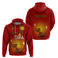 Personalised Diwali Festival Hoodie Diya With Paisley Pattern - Wonder Print Shop