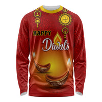 Personalised Diwali Festival Long Sleeve Shirt Diya With Paisley Pattern - Wonder Print Shop