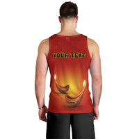 Personalised Diwali Festival Men Tank Top Diya With Paisley Pattern - Wonder Print Shop
