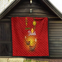 Diwali Festival Quilt Diya With Paisley Pattern - Wonder Print Shop