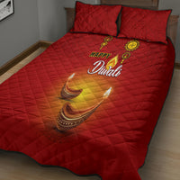 Diwali Festival Quilt Bed Set Diya With Paisley Pattern - Wonder Print Shop