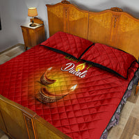 Diwali Festival Quilt Bed Set Diya With Paisley Pattern - Wonder Print Shop