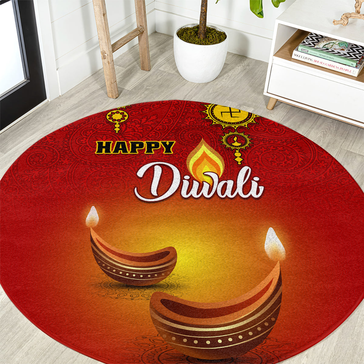 personalised-diwali-festival-round-carpet-diya-with-paisley-pattern