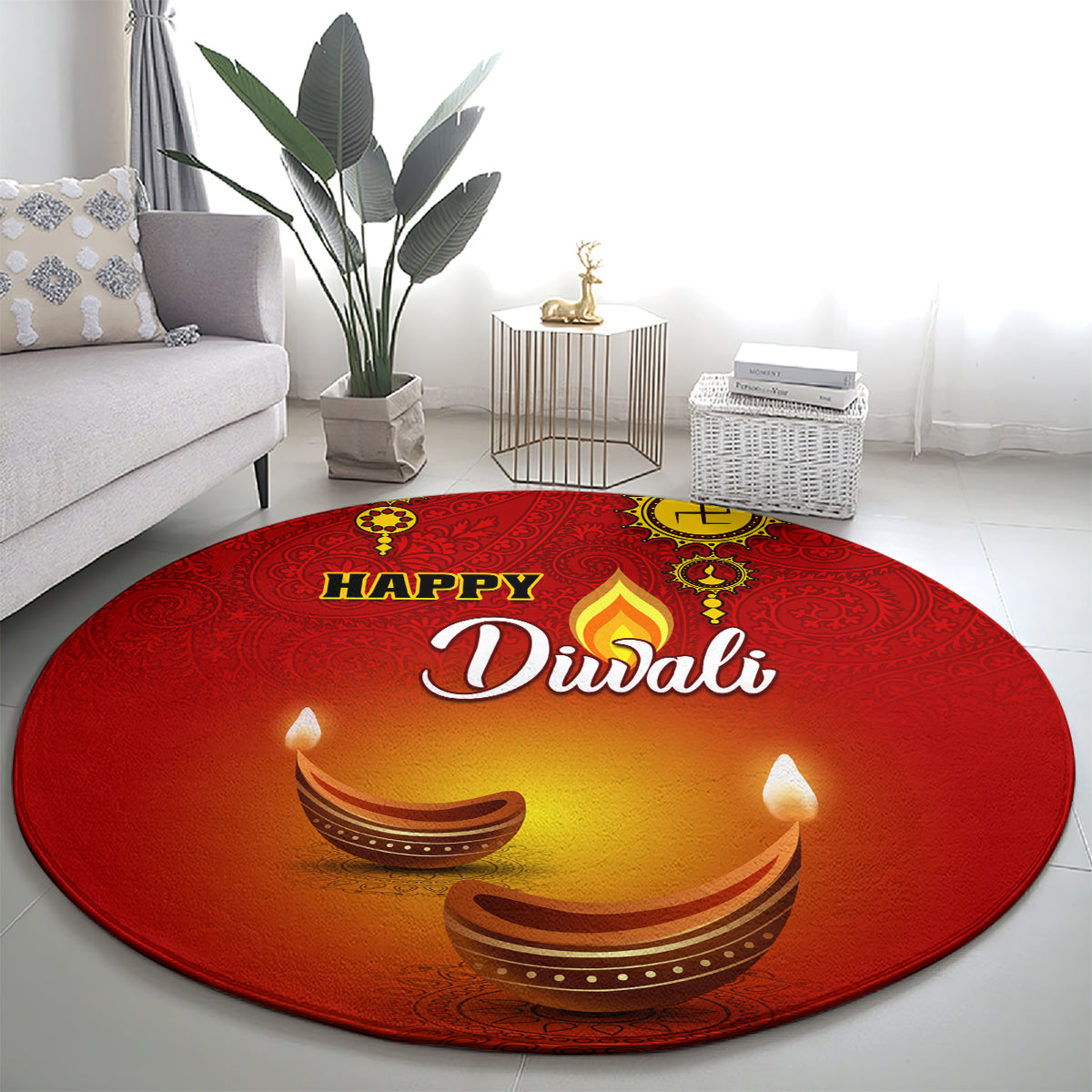personalised-diwali-festival-round-carpet-diya-with-paisley-pattern