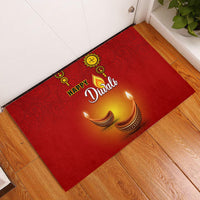 Diwali Festival Rubber Doormat Diya With Paisley Pattern - Wonder Print Shop