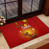Diwali Festival Rubber Doormat Diya With Paisley Pattern - Wonder Print Shop