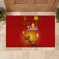 Diwali Festival Rubber Doormat Diya With Paisley Pattern - Wonder Print Shop