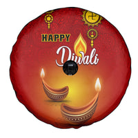 Diwali Festival Spare Tire Cover Diya With Paisley Pattern - Wonder Print Shop
