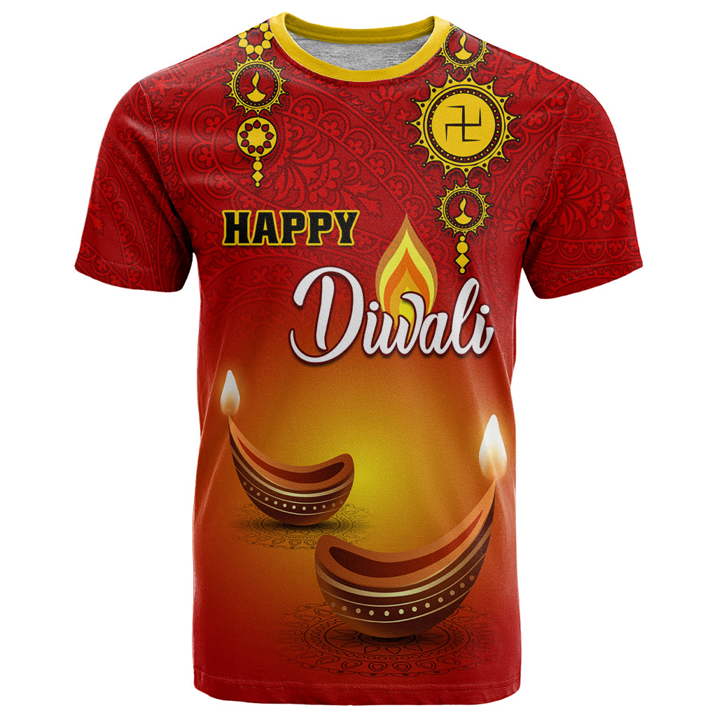 Personalised Diwali Festival T Shirt Diya With Paisley Pattern - Wonder Print Shop