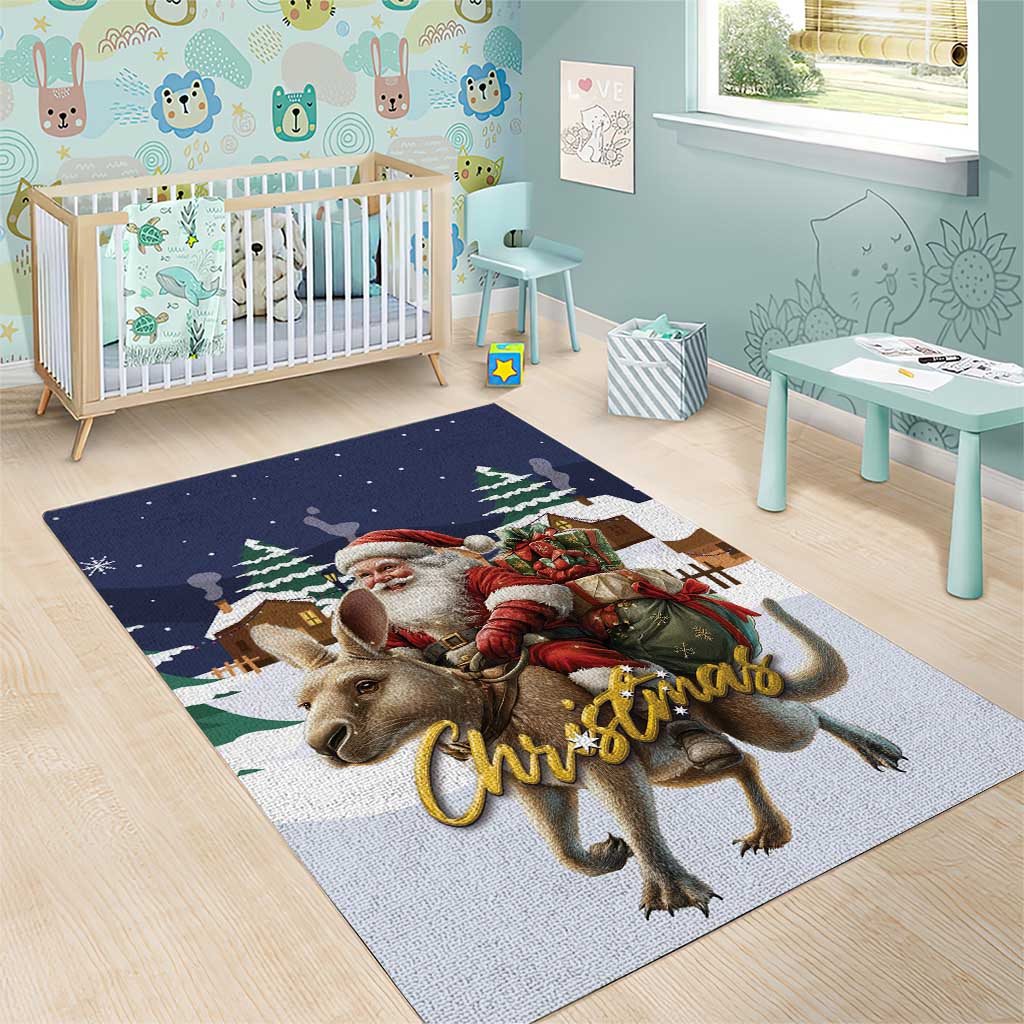 Kangaroo Australia Christmas Area Rug Xmas Pattern - Wonder Print Shop