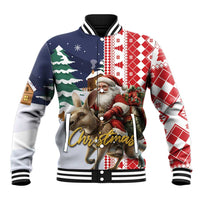Kangaroo Australia Christmas Baseball Jacket Xmas Pattern - Wonder Print Shop