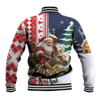 Kangaroo Australia Christmas Baseball Jacket Xmas Pattern - Wonder Print Shop