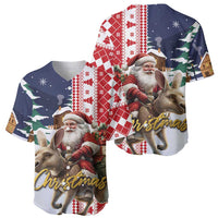 Kangaroo Australia Christmas Baseball Jersey Xmas Pattern - Wonder Print Shop