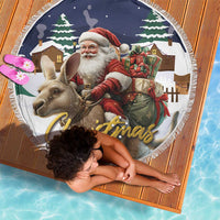 Kangaroo Australia Christmas Beach Blanket Xmas Pattern - Wonder Print Shop