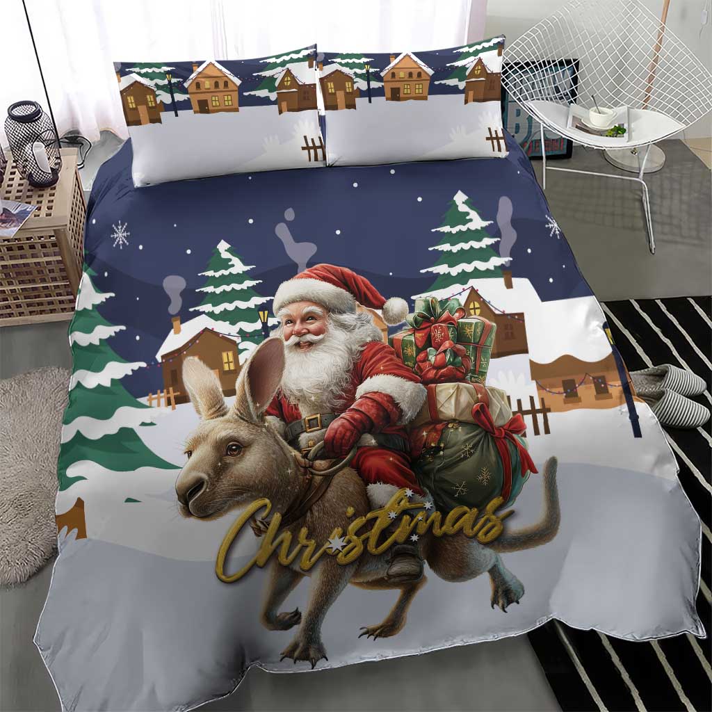 Kangaroo Australia Christmas Bedding Set Xmas Pattern - Wonder Print Shop