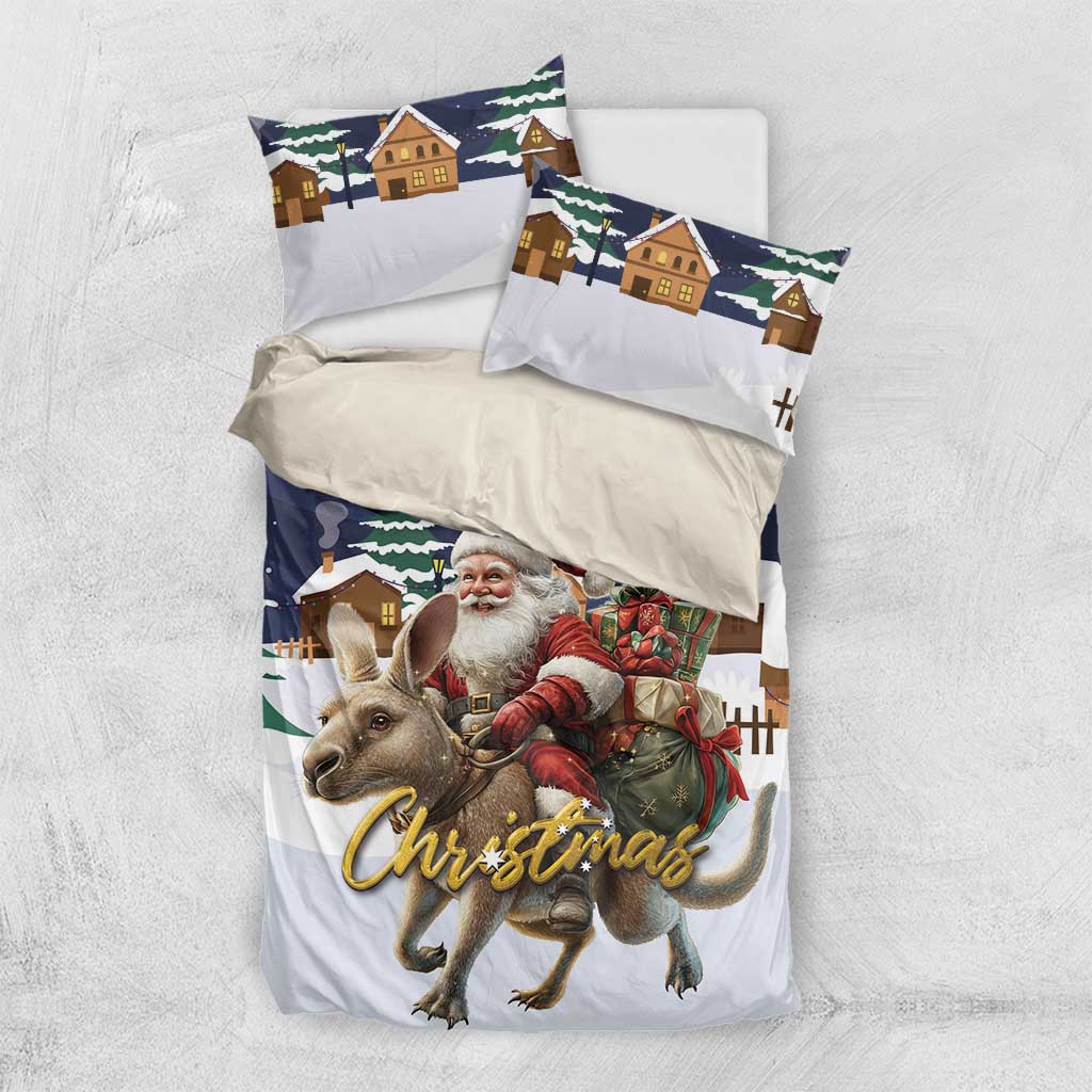 Kangaroo Australia Christmas Bedding Set Xmas Pattern - Wonder Print Shop