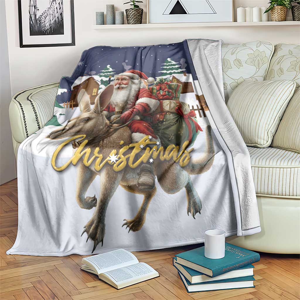 Kangaroo Australia Christmas Blanket Xmas Pattern