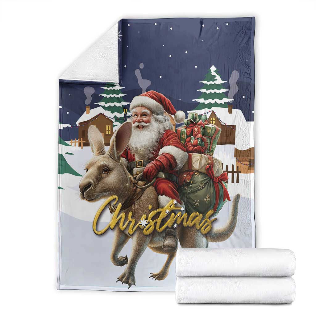 Kangaroo Australia Christmas Blanket Xmas Pattern