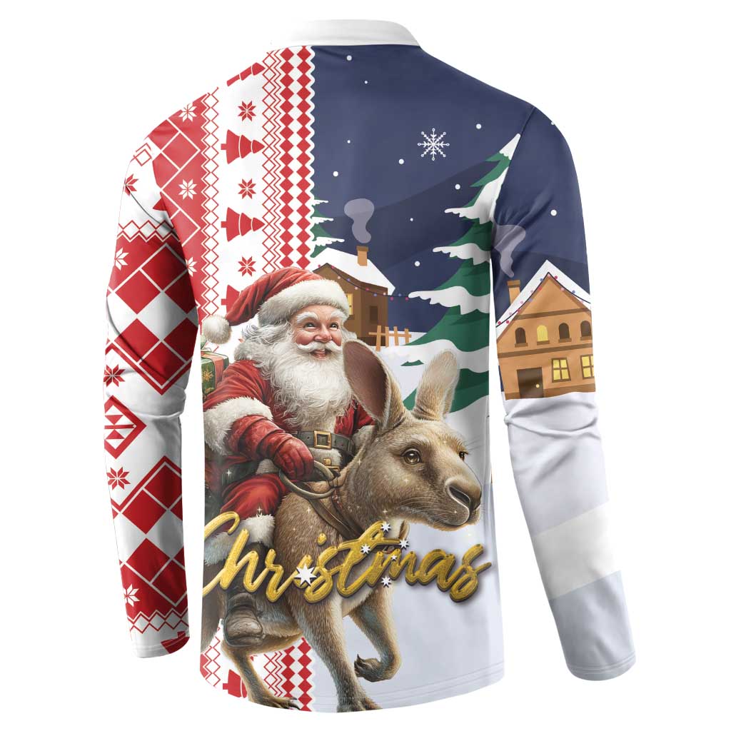 Kangaroo Australia Christmas Button Sweatshirt Xmas Pattern - Wonder Print Shop