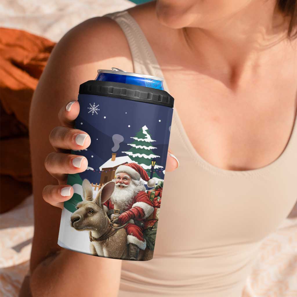 Kangaroo Australia Christmas 4 in 1 Can Cooler Tumbler Xmas Pattern - Wonder Print Shop