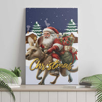 Kangaroo Australia Christmas Canvas Wall Art Xmas Pattern - Wonder Print Shop